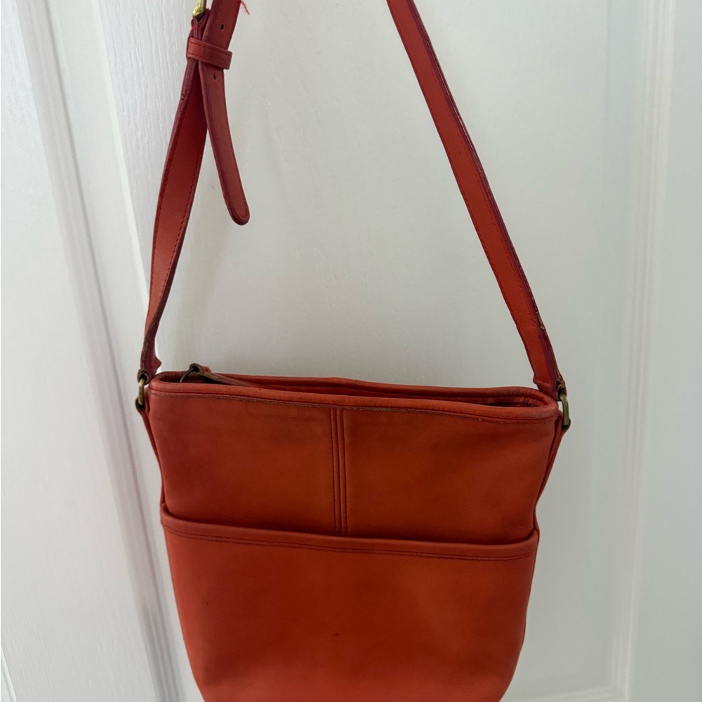 Vintage Rare 1980s Coach Leather Bucket Bag